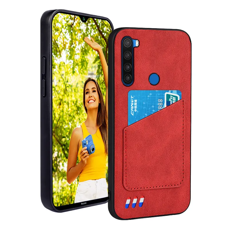 Оптовая продажа, дешевый чехол для телефона Redmi Note 8 из искусственной кожи, чехол для телефона с отделением для карт для Redmi Note 8