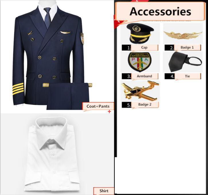 Coat 1+Pants+Shirt+Cap+4 accessories