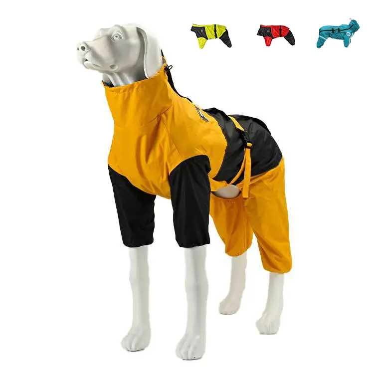 Imperméable pour chien de taille supplémentaire OEM imperméable léger respirant à capuche poncho manteau de pluie pour chien veste pour grand chien
