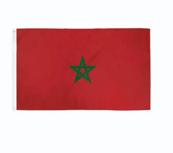 Drapeau et bannière double face 100% polyester marocain marocain 3x5 pieds