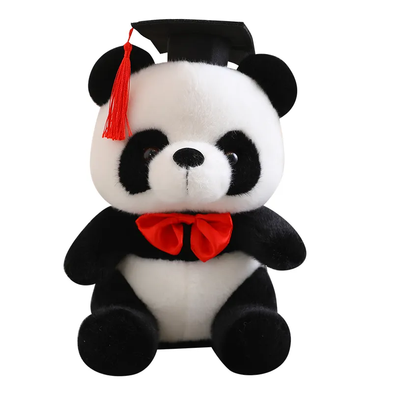 Oso Panda de graduación al por mayor con gorro negro Oso Panda de peluche de graduación Clase de 2024 Regalo de Graduación