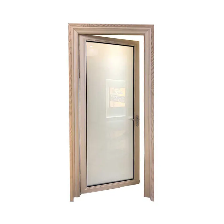 Puerta de baño abierta de aluminio, diseño de puerta de metal interior