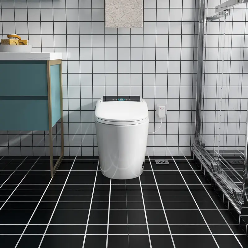Siphon de bidet électrique intégré, toilettes intelligentes avec fonction anti-éclaboussures de mousse et anti-odeurs