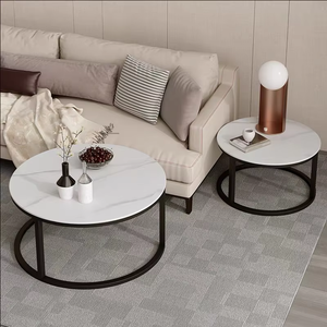 Modern Black Gold Metal Vidro Mármore Pedra MDF Wood Nest Set Fácil Montagem Bent <span class=keywords><strong>End</strong></span> Table 2 Mesa de café assentamento para uso doméstico