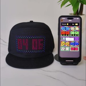 Smart Glow-In-The-Dark cappellino da Baseball programma di controllo delle App per lo Sport illuminano il pannello a scorrimento a Led cappello di fabbrica all'ingrosso - Product Image 1