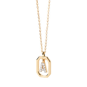Trendy 925 Silver Letter Necklace for Women <strong>Good</strong> Quality Jewelry with Gold Plating Link <strong>Chain</strong> Type
