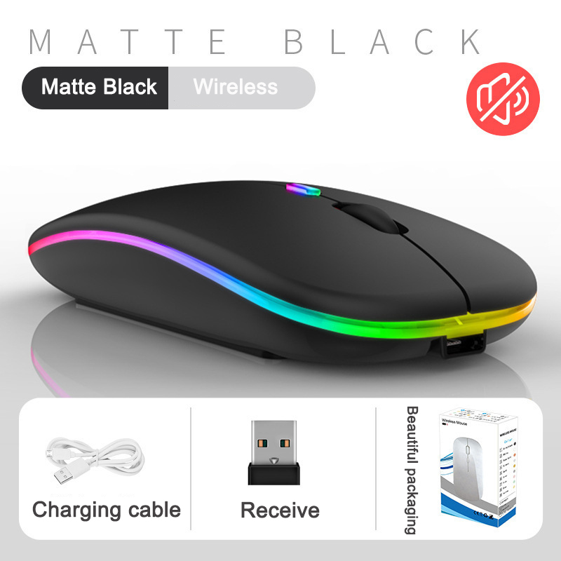 Silent 2.4G Charging Pad Illuminated Black