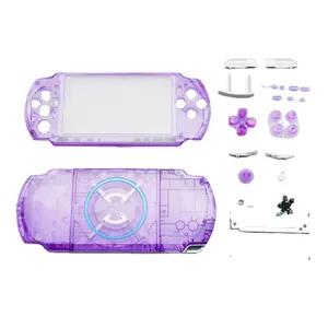 เคสหุ้มคอนโซลสำหรับเกม PSP3000 PSP 3000สีคริสตัลแบบเต็มพร้อมชุดอุปกรณ์พร้อมกระดุม