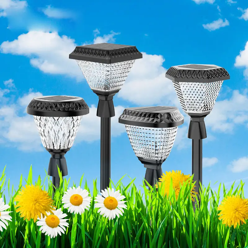 2023 New Outdoor use IP65 waterproof led solar garden stake pole light solar lawn lamp