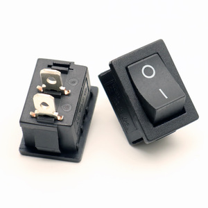 Özelleştirilmiş KCD1-A Rocker anahtarı siyah 2Pins açma-kapama 8A 250V AC 16A <span class=keywords><strong>125V</strong></span> AC RS606 Rocker anahtarları