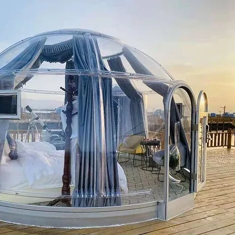 6m 3.5m tenda da campeggio impermeabile tenda da campeggio a cupola trasparente per Hotel di lusso