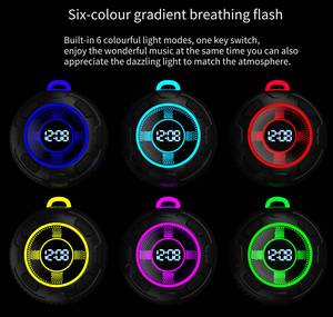 ミニIPX6防水TWSスピーカー6 RGB LEDライトポータブル5W出力パワーワイヤレス吸引カップスピーカー屋外コンピュータ用 - Product Image 6