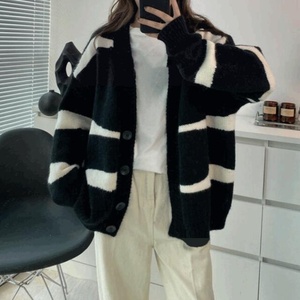 Sonbahar kış yeni kore kadın moda basit örme hırka