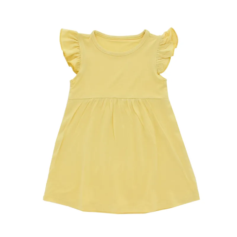 Vestido con diseño de volantes para bebé, ropa para niña pequeña, trajes bonitos con tacto suave de bambú y viscosa, vestido informal para niña y niño