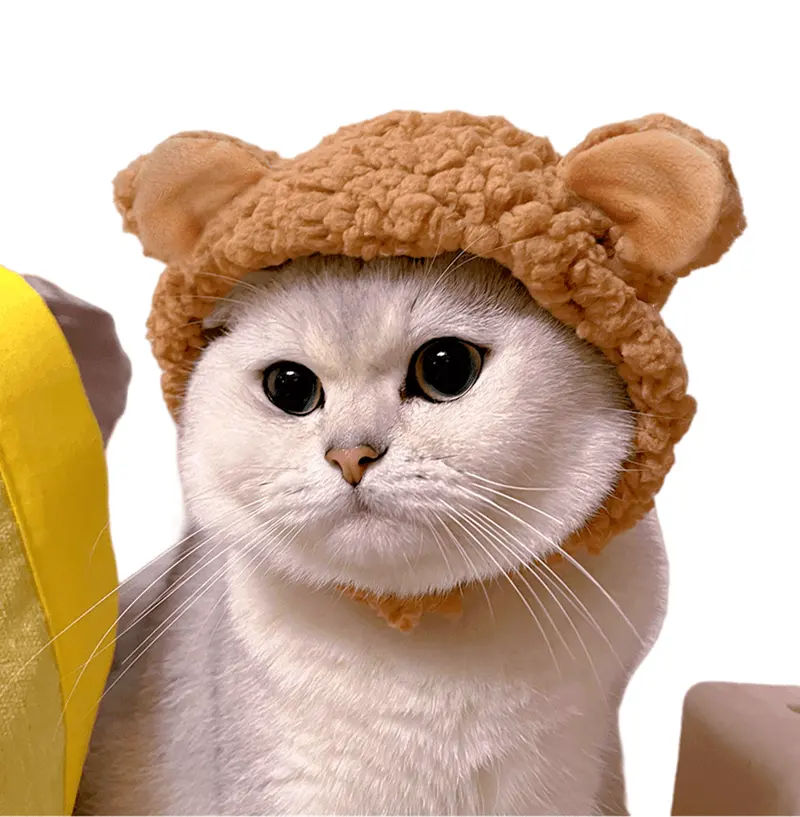 Cute Fuzzy recycled panda crochet winter christmas ear adult cat santa pet hat
