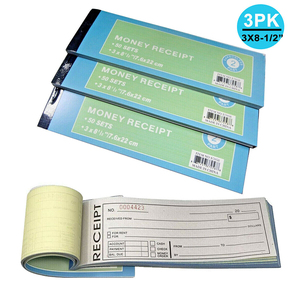 <strong>Custom</strong> <strong>Receipt</strong> Books 2 Part Carbonless 10 Pack <strong>Rent</strong> <strong>Receipt</strong> Book with Carbon Copy Duplicate 2 Parts 50 Sets Size: 8&quot; X 2.75&quot; - Product Image 3