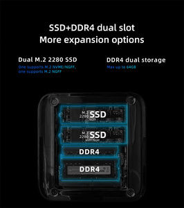 Cubierta de succión magnética Mini PC Core i5 11th Gen 1135G7 64GB RAM Dual DDR4 SSD Win 11 Pro Linux Mini ordenador - Product Image 3