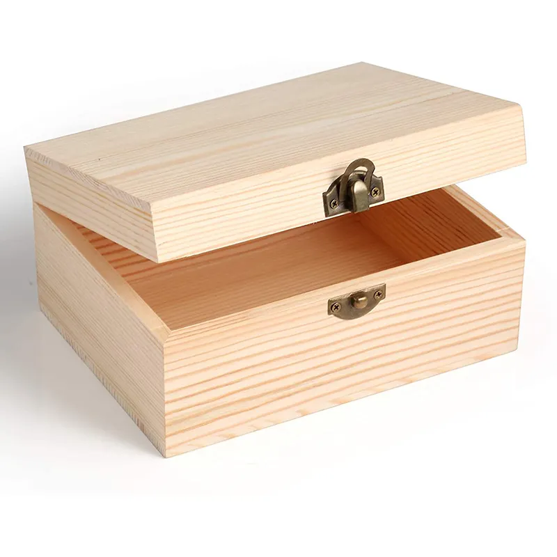raw wooden gift box Customize Size Private Label Wooden Packaging Bamboo Craft Box For Jewelry Gift Storage Box