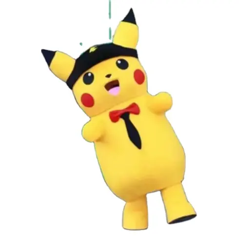 2023 lindo Pikachu mascota disfraz adulto Toro Cosplay conjunto Navidad Halloween Festival exquisito vestido amarillo Pikachu muñeca conjunto