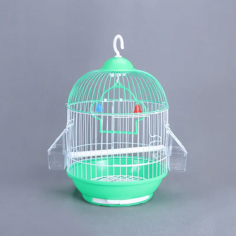 Vente en gros de cages à oiseaux de luxe de haute qualité perroquet canari rond bambou cage à oiseaux en fer
