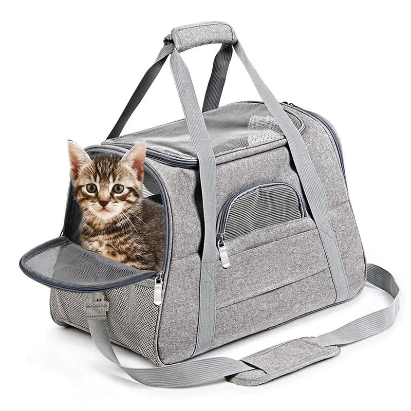 Logo OEM forniture per animali domestici trasportino da esterno portatile per animali domestici borsa da viaggio per cani e gatti approvata dalla compagnia aerea