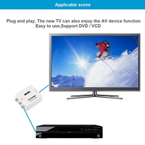 高品质HD 1080P AV2HDMI视频转换器适配器AV Cvbs RCA 3RCA输入到HDMI输出视频转换器适配器开关盒