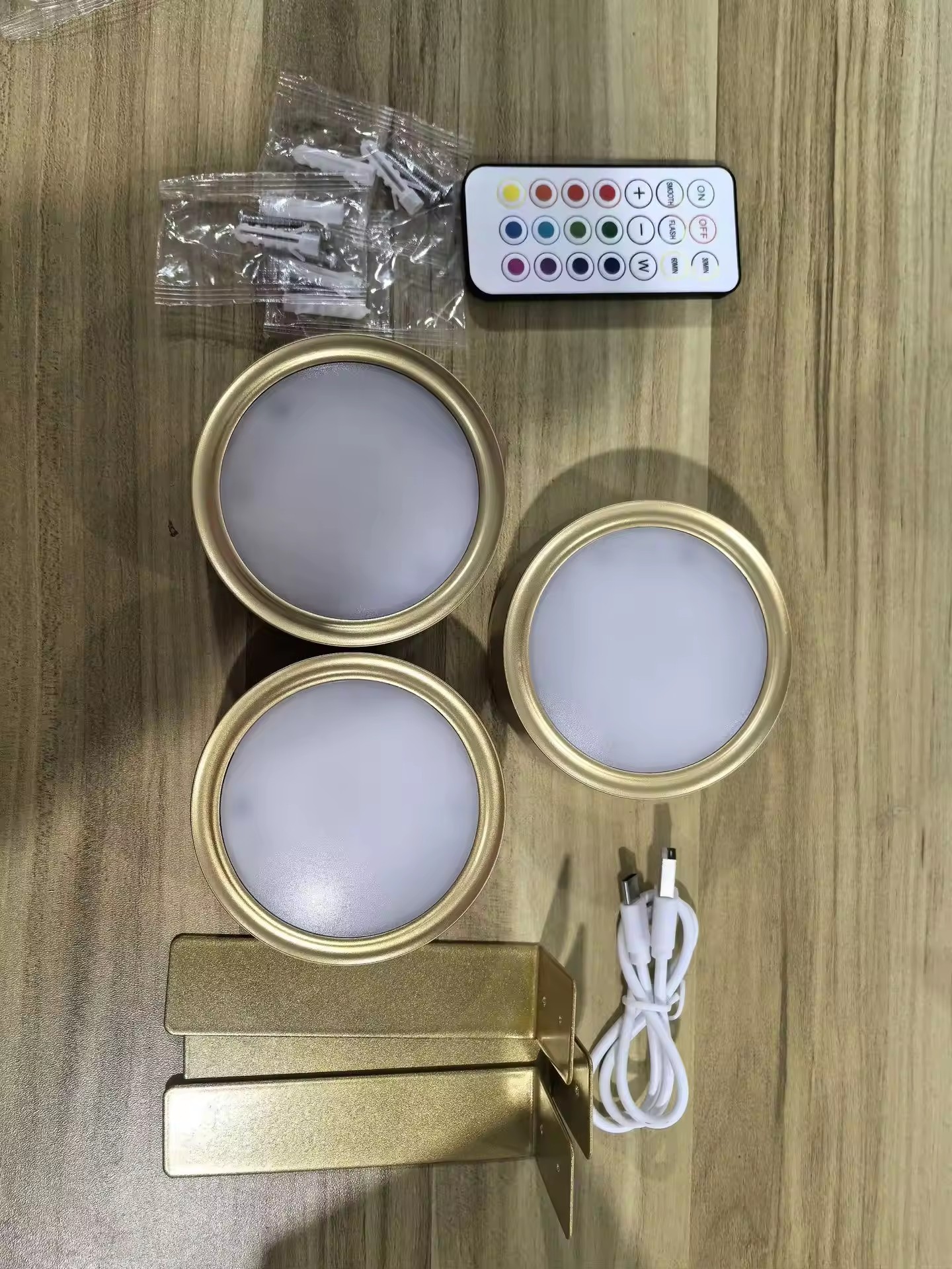 Coque dorée 13 couleurs t048b-rgb-3 lampe 1 télécommande