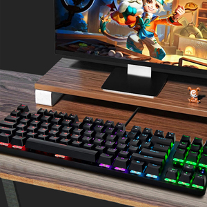 Teclado mecánico con cable, 87 teclas, retroiluminación mecánica de colores mezclados, ordenador de escritorio, oficina, juego de deportes electrónicos, Teclado mecánico - Product Image 4