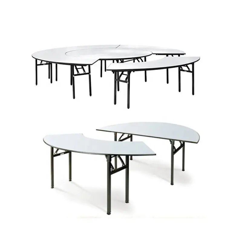 Otel-mesa plegable de media Serpentina para comedor, mueble redondo con forma de media luna para banquete