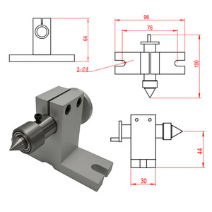 CNC Rotary Axis 4th Axis Top Notch Tailstock con Chuck Jaw 3 Jaw para Cnc Router Miiling Machine - Product Image 2