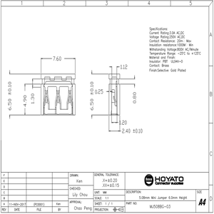 Hoyato 5.08mm passo Pin Header jumper shorted cap Mini Micro Jumper cap per Arduino - Product Image 3