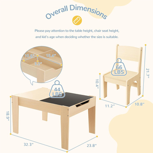 4 in 1 çocuk masa sanat ve el sanatları depolama ile yürümeye başlayan masa ve sandalye için 2-5 yaşında 2 kurulu aktivite masa yemek için - Product Image 5