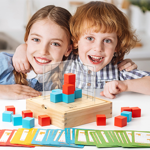 New Arrival Thinking Training Building Blocks for Students -Wooden 3D Cube Puzzle <strong>Logic</strong> <strong>Reasoning</strong> Educational Toy