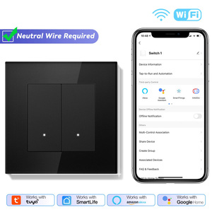 MVAVA快速布线玻璃框架Wifi Zigbee图雅灯无线控制自复位点击按钮墙壁触摸智能开关 - Product Image 5