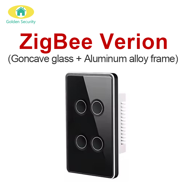 US 4 Gang Black Zigbee