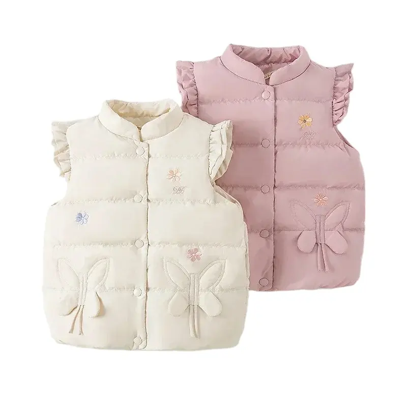 Dave Bella inverno bambine grazioso cartone animato 90% piumino gilet d'anatra moda bambina gilet senza maniche