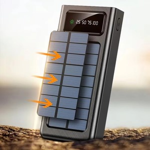 Banco de energía solar de alta capacidad de 30000mAh, luz de relleno LED y 4 cables de carga rápida para dispositivos móviles, estación de Energía de salida de 10W - Product Image 1