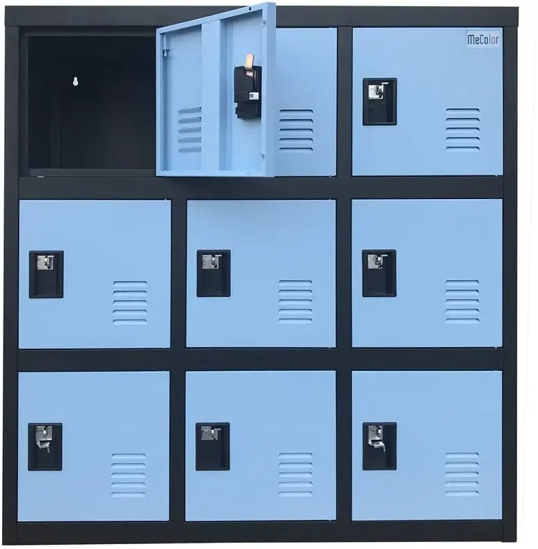 Petit casier de bureau en métal avec loquet de cadenas, casier de rangement en acier pour l'école ou la maison