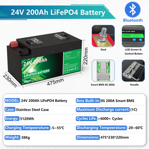 CERRNSS PL UA库存蓝牙太阳能电池组<span class=keywords><strong>12V</strong></span> 24V <span class=keywords><strong>100Ah</strong></span> 300Ah锂储能电池24v 200ah Lifepo4电池 - Product Image 2