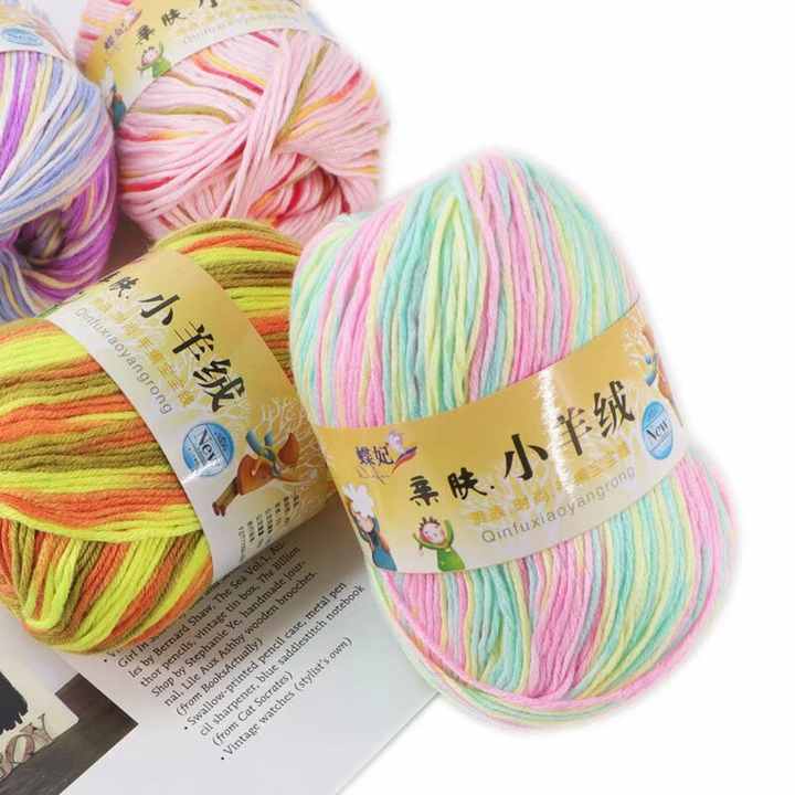 DIY moda cor misturada fio tecido tapete e lenço fio acrílico fábrica atacado