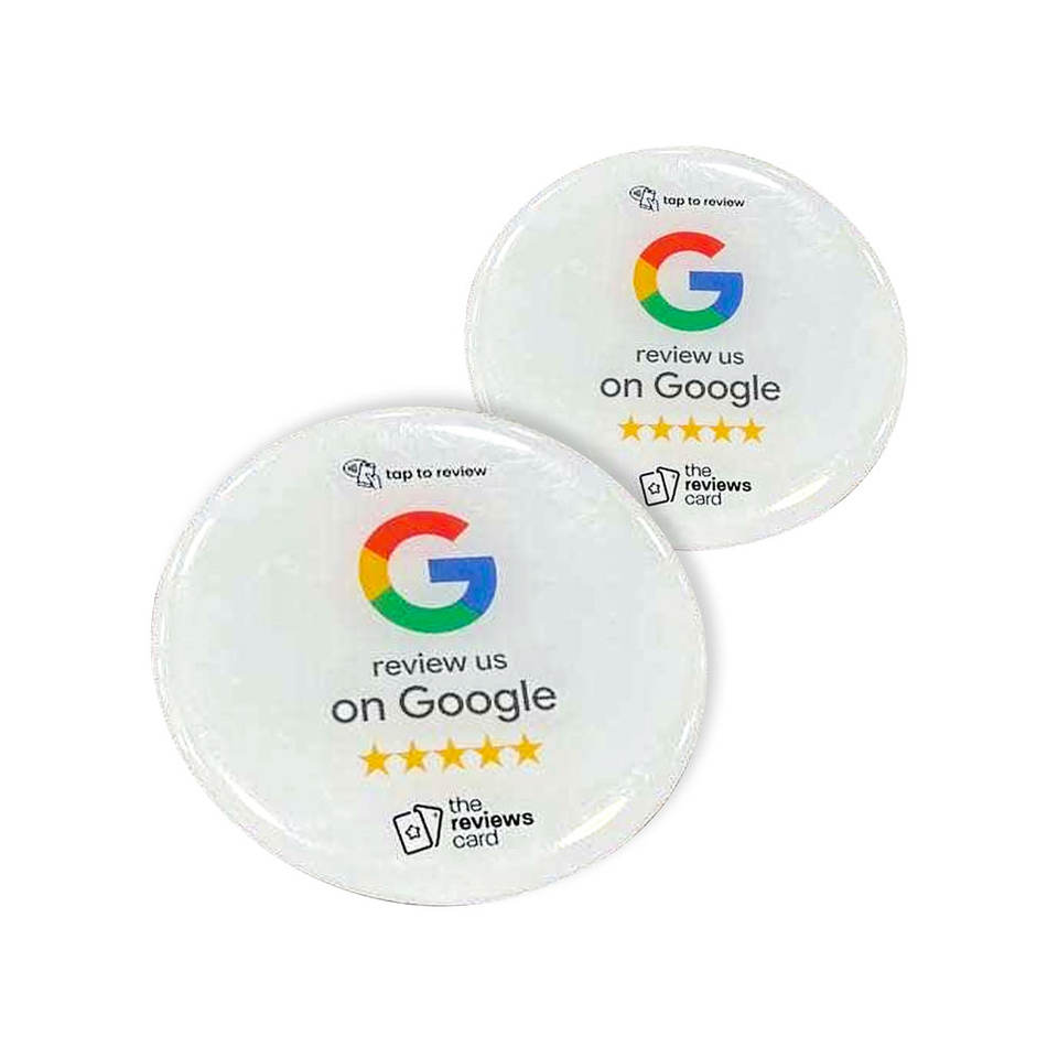 Custom Printed Programmable QR Code NFC RFID Business Card Review Sticker 213 Acrylic Google Avis Google Avis 13.56MHz Frequency
