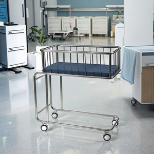 SUS304 thép không gỉ y tế Giường cũi trẻ em với giả da mềm có thể gập lại thiết kế nội thất bệnh viện bền cho sử dụng thương mại - Product Image 5