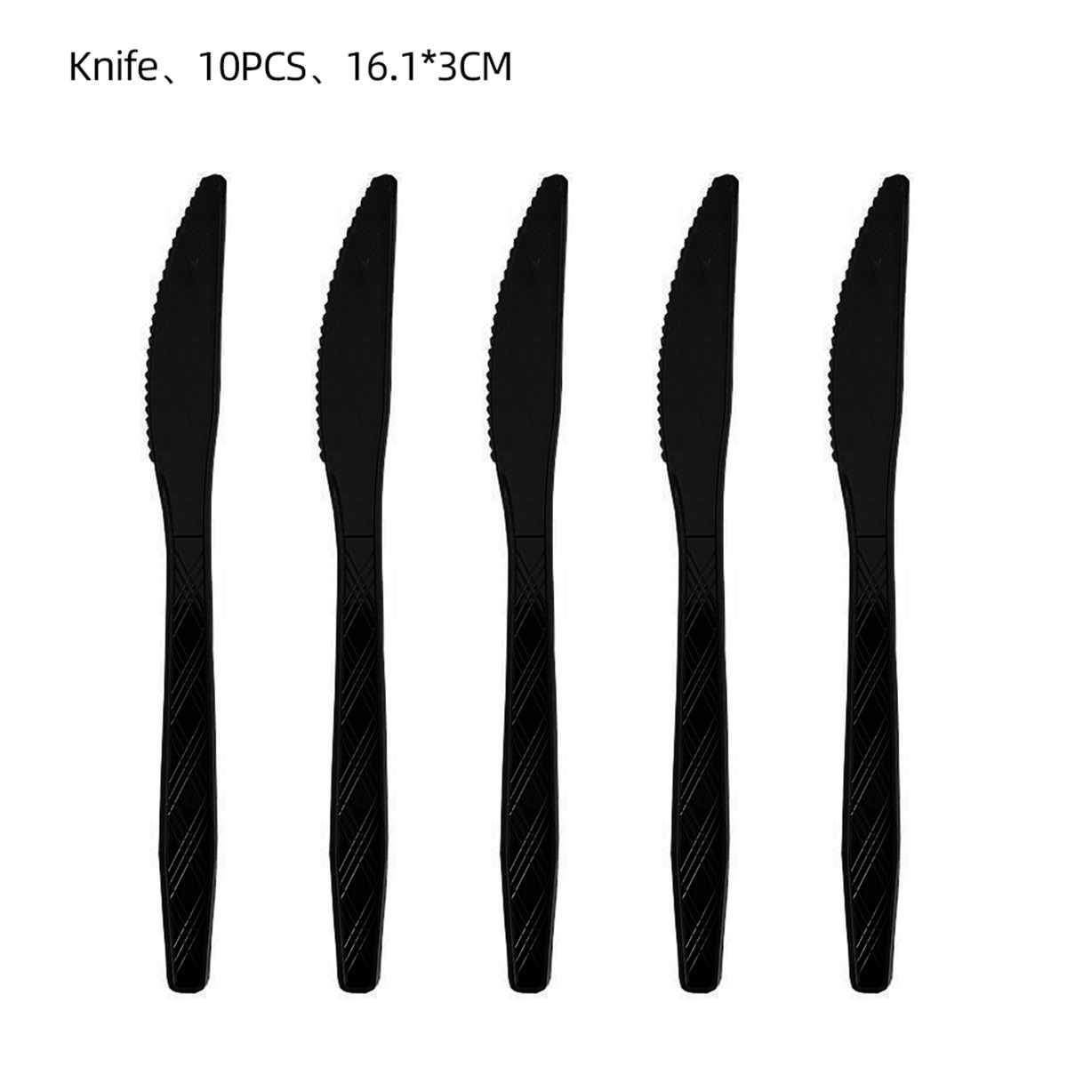 Noir - 10 couteaux en plastique