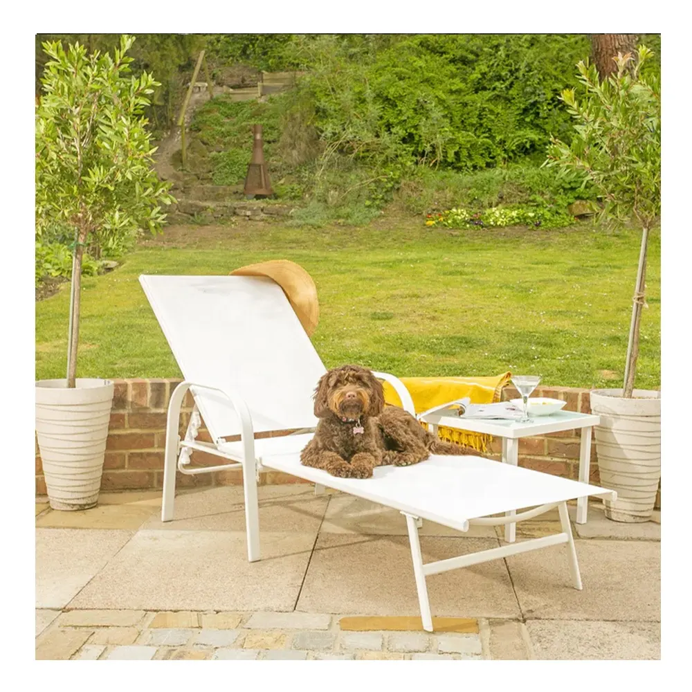 LIFE ART Stahl Outdoor Chaise Lounge Sonnen liege KD Versand handels paket für alle Wetter