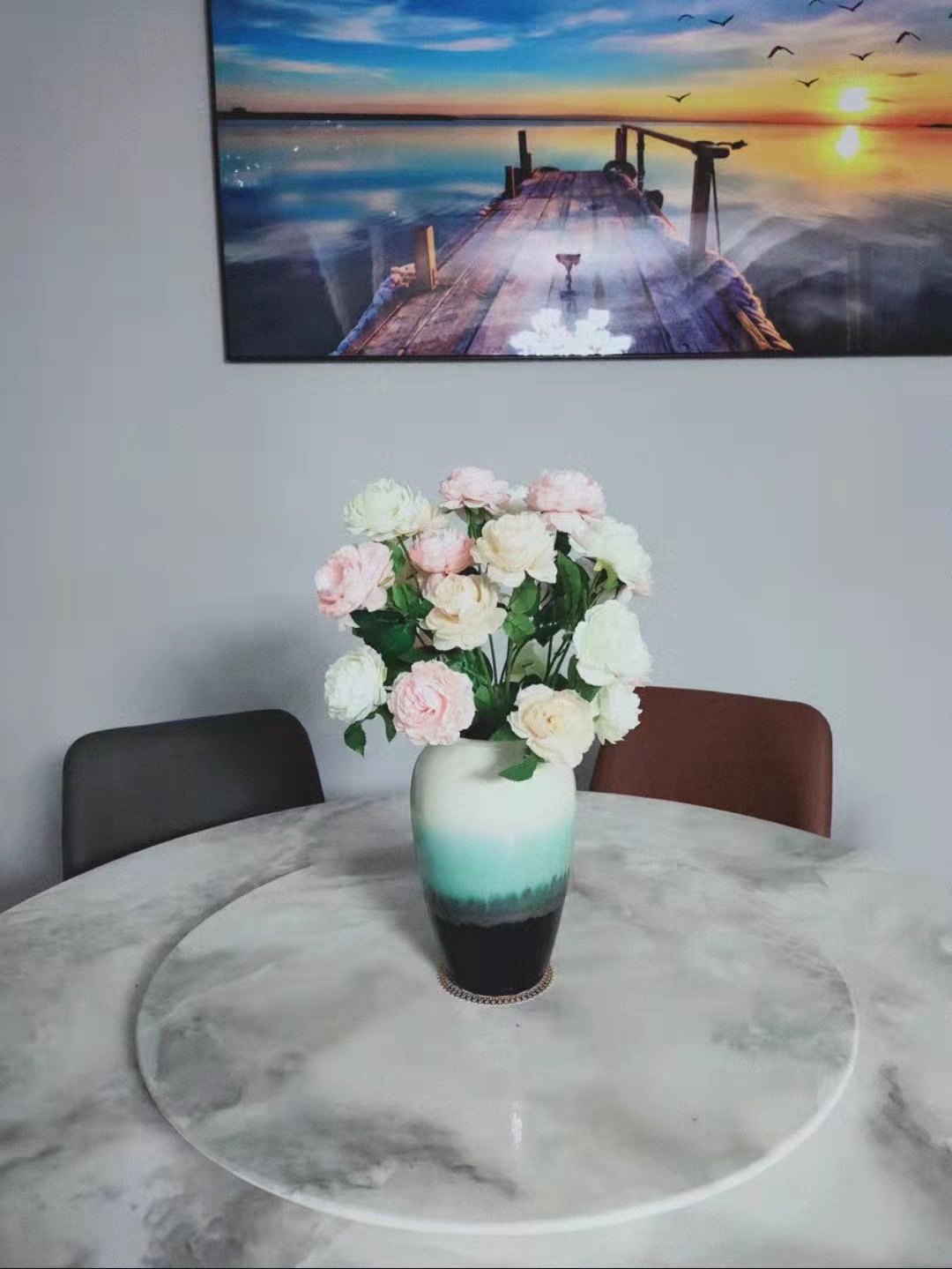 Modern simple creative flower arrangement ceramic dried flower vase floral decoration