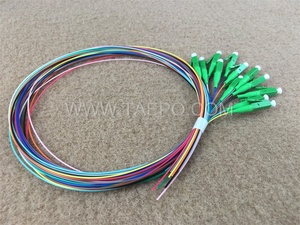 Precio de fábrica monomodo 12 colores LC APC fibra óptica Fanout Pigtail Bunchy para telecomunicaciones redes de comunicación de datos - Product Image 2