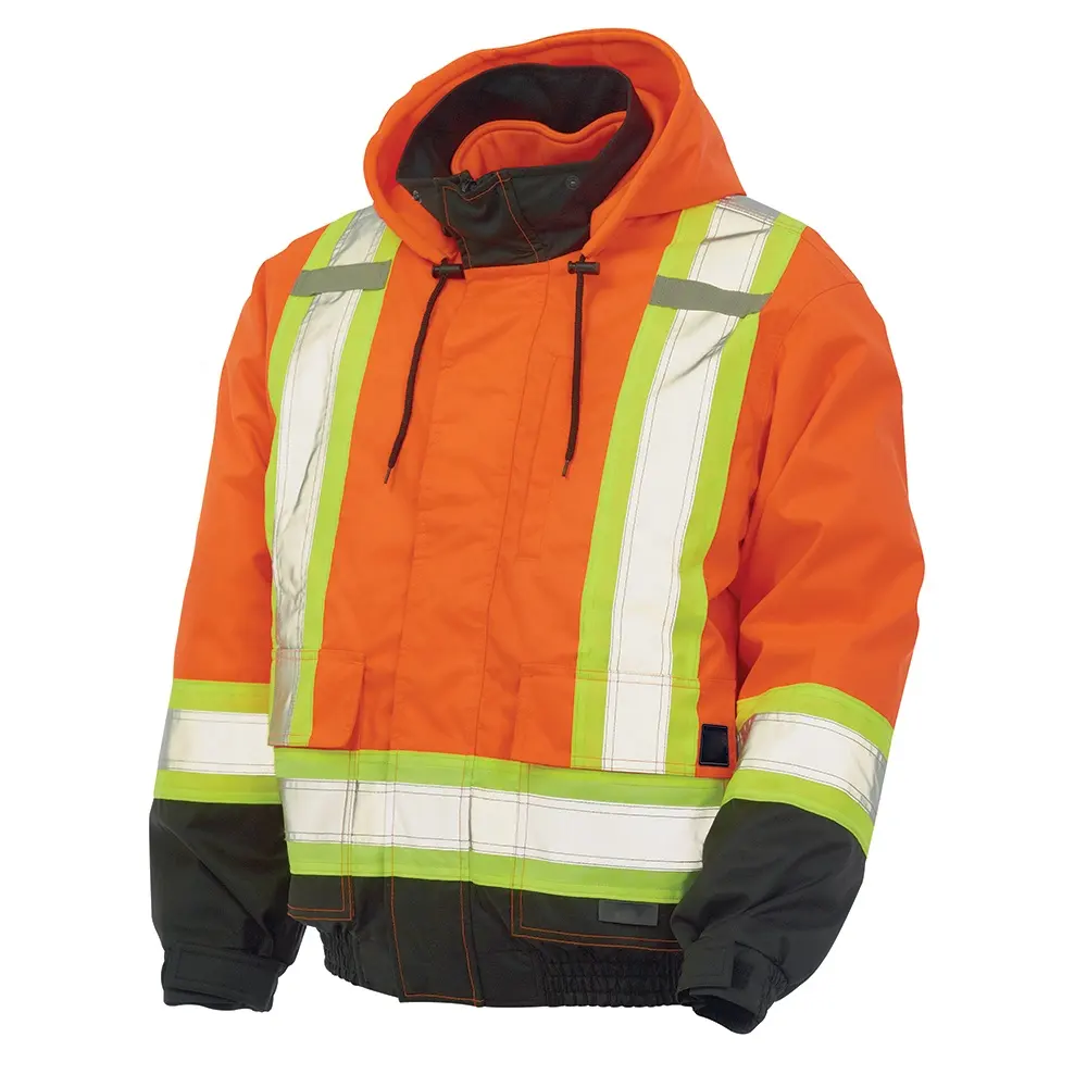 Los hombres amarillo naranja chaquetas abrigo con cierre de cremallera ropa de trabajo chaquetas
