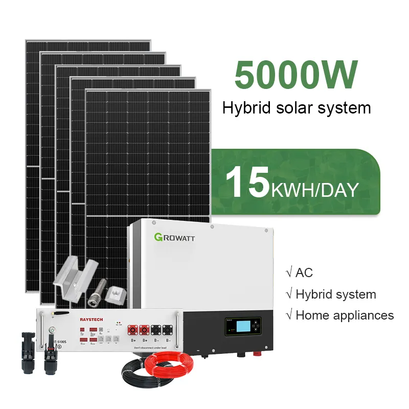 Off Grid 5Kw 10Kw 15Kw 20Kw panneau solaire Kit complet Power System 220V batteria al litio sistema di accumulo di energia solare per la casa