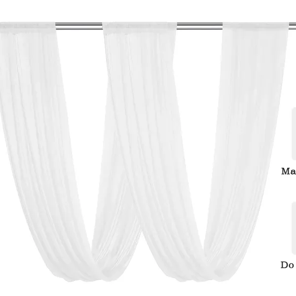 Tende bianche per il soffitto per matrimoni in Chiffon tessuto drappeggi Tulle trasparenti tende ad arco tessuto per cerimonia di festa