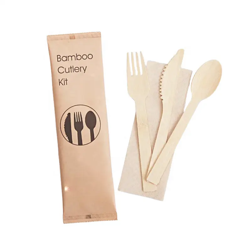 Factory Direct Selling Price Disposable Bamboo Cutlery Forks Spoons Knives For Travel Party